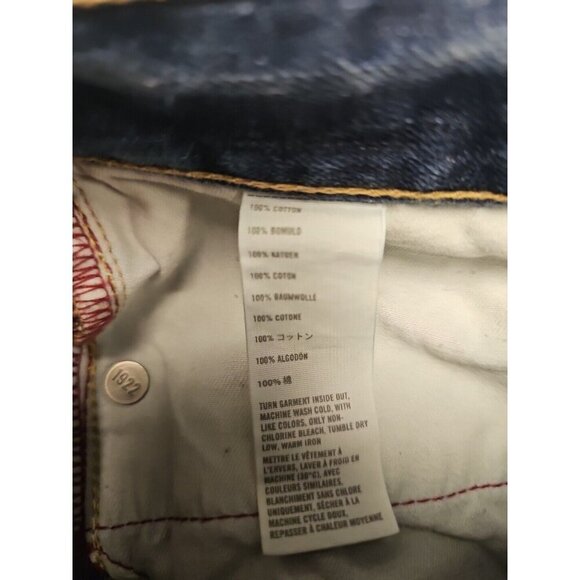 Hollister Skinny Jeans Men's 28x30 Blue Straight Button Fly Dark Wash Distressed - Picture 6 of 7